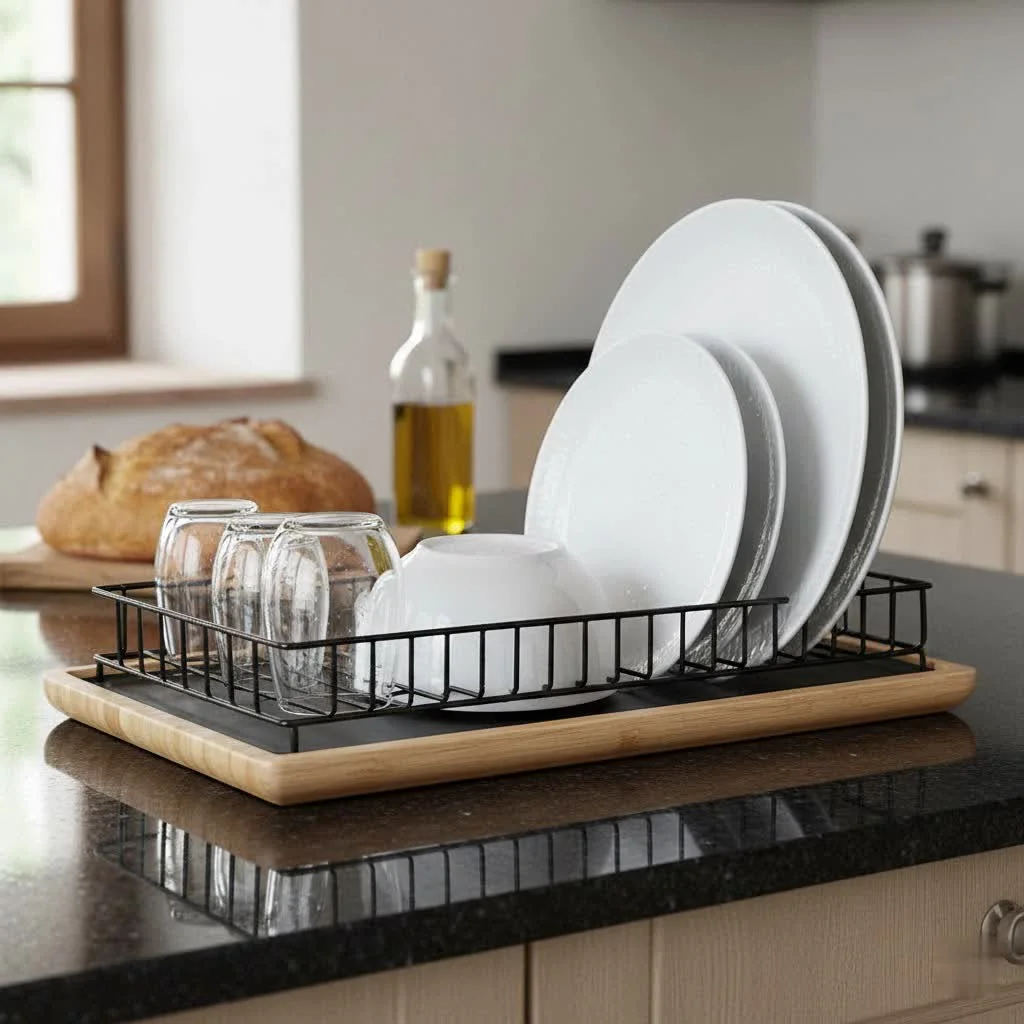 Small dish rack for compact kitchen