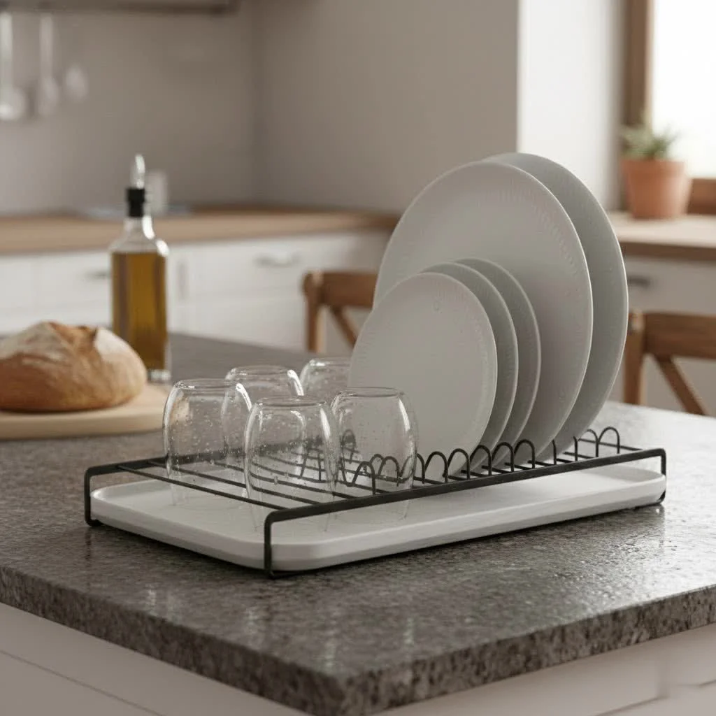 Large capacity dish rack for kitchen organization
